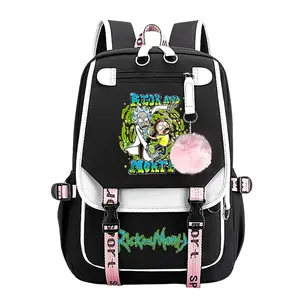Rick And Morty Trendy Youth Backpack – Travel & School Bag,Laptop Backpack  Perfect for Commuting, Camping & Daily Use, Durable Large-Capacity Design, Best Gift for Boys & Girls 11.4''*18.1''