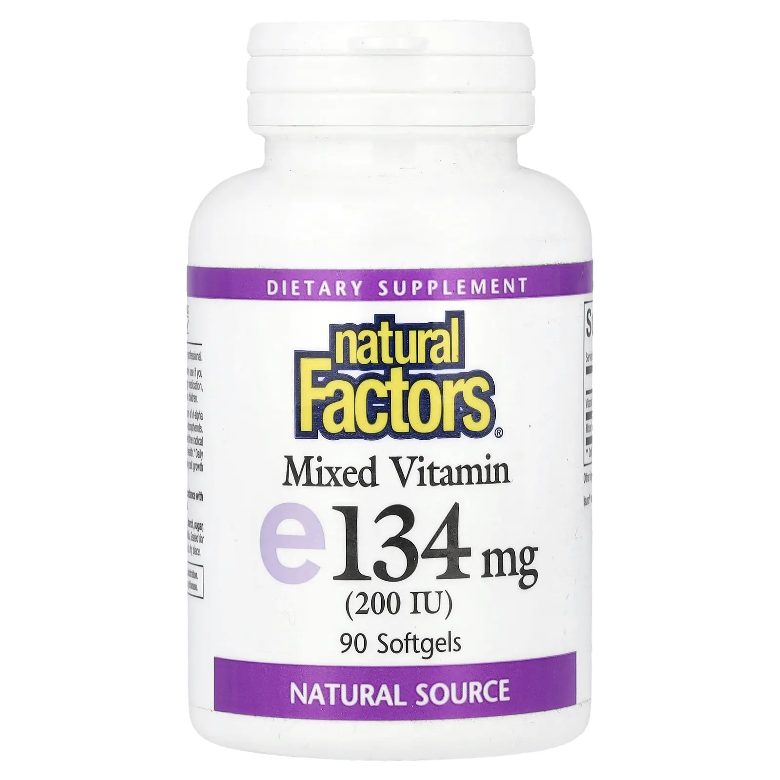 Natural Factors Mixed Vitamin E, 134 mg (200 IU), 90 Softgels