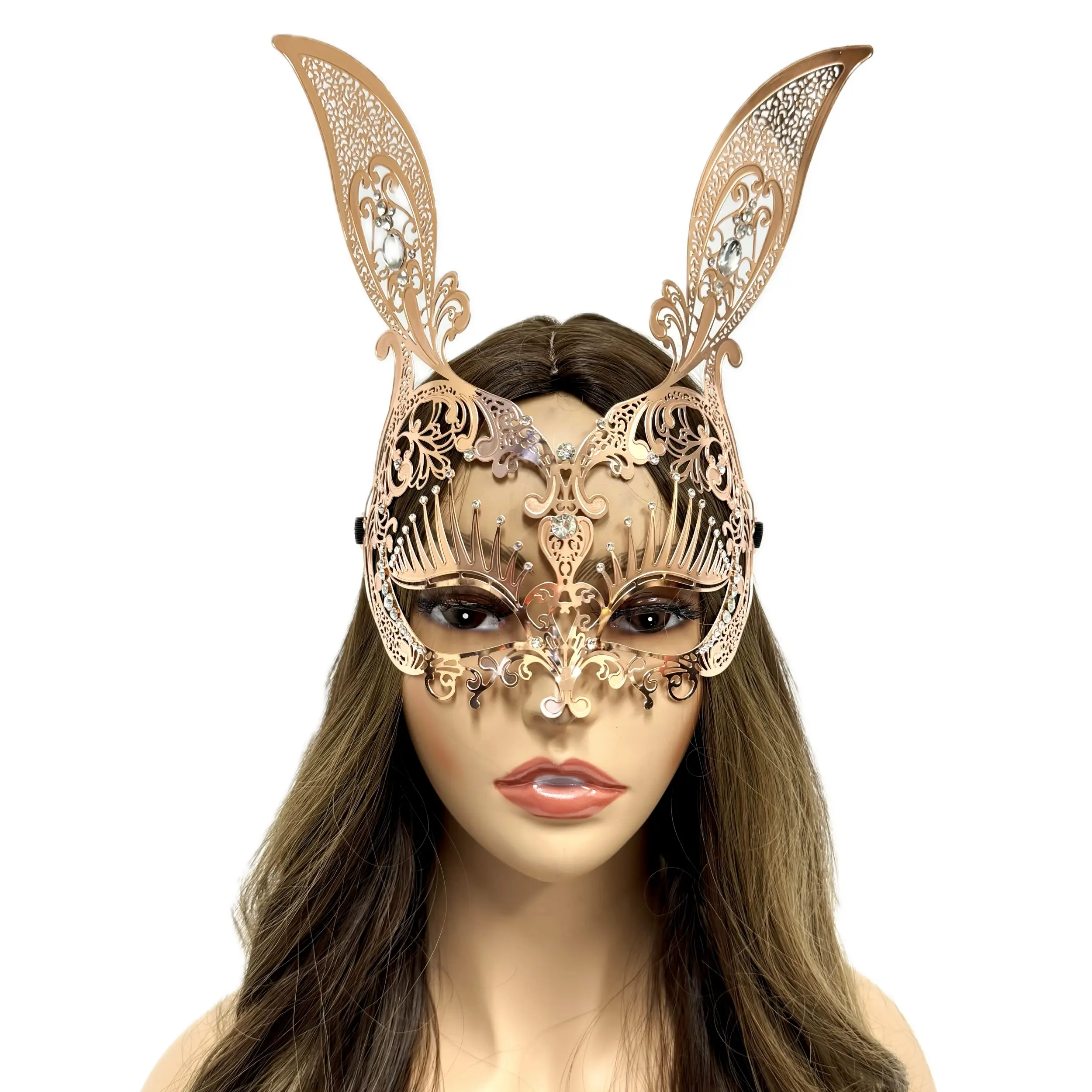 Masque Party Women's Bunny Masquerade Mask - Venetian Laser Cut Rabbit Design, Unique Animalistic Charm, Elegant Accessory for Masquerade Events