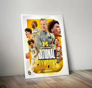 Michigan Wolverines NCAA Men’s Basketball 2026, Champions National Tournament Poster (No Framed)
