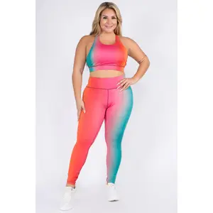 Plus Size Retro Daydream Ombre Active Set