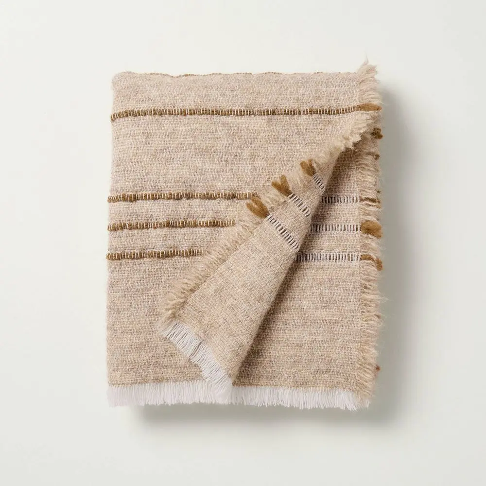 Cozy Stripe 1-Piece Throw Blanket - Hearth & Hand with Magnolia, 50x60 in Home Bedding, Room Decor Textile