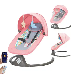 Baby Swing for Infants | Electric Bouncer for BabiesPortable Swing for Baby Boy Girl, Remote Control IndoorBaby Rocker with 5 Sway Speeds,1 Seat Positions,10 Musicand Bluetooth baby boy girl 5-point harness Swing withRemote Control