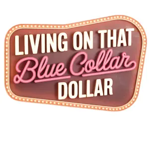 Living On That Blue Collar Dollar Vegas Like Sign Direct To Film Print DTF Print Ready To Press For T-Shirts High-Quality Finish Easy Application