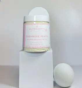 Cashmere Vanilla & Peach Whipped Body Butter 170g - Moisturizer for Dry Skin, Soothing & Hydration, Chemical Free, Cruelty Free, Luxury Body Care