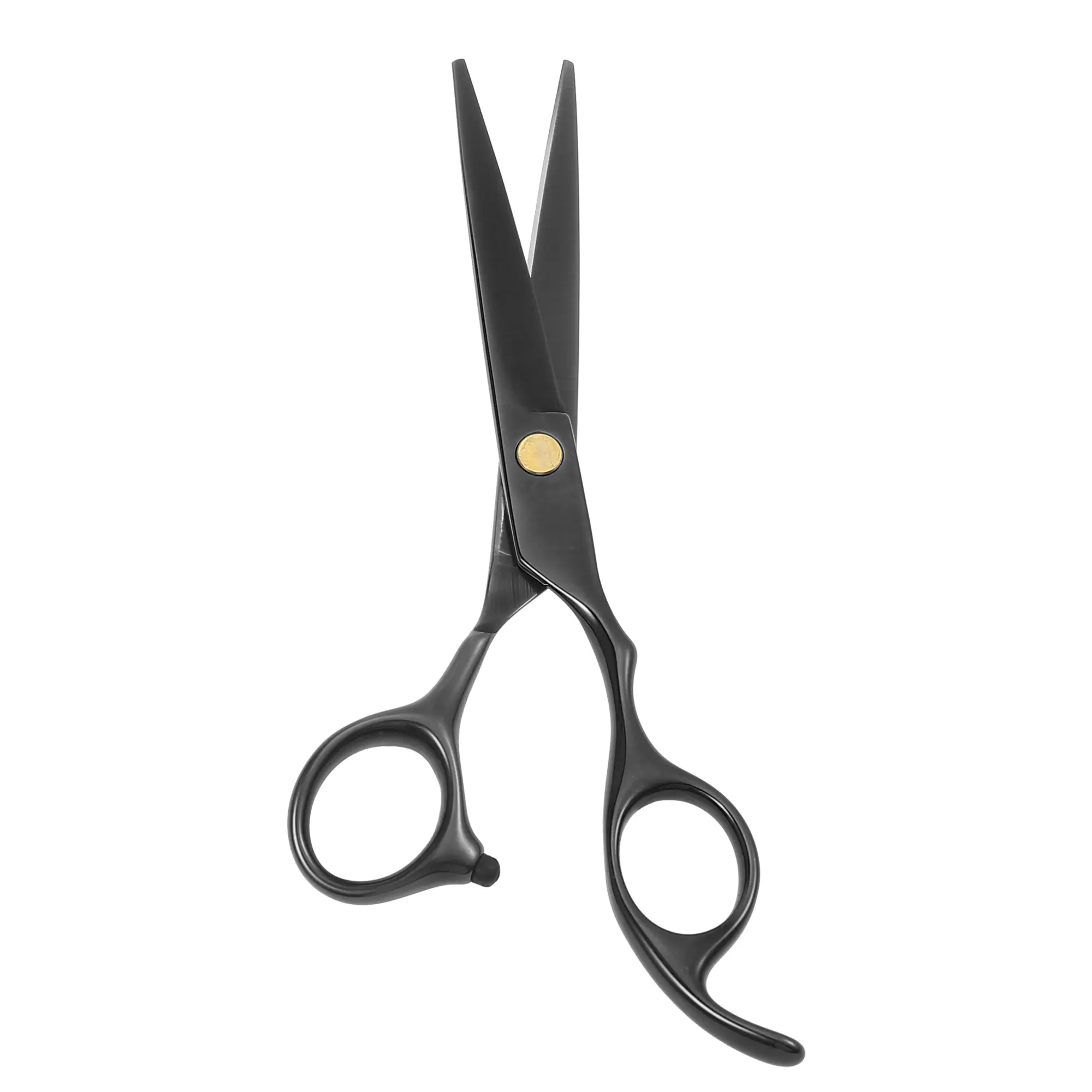 VOCOSTE Stainless Steel Straight Scissors for Long Short Thick Hard Soft Hair for Men and Women Black