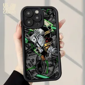 Creativity has money in hand pattern-trendy & Popular, shockproof anti-fingerprint full cover thick protection soft phone case compatible with iPhone 7/8/11/12/13/14/15/16/16pro/Plus/16Promax/X/xs max/xr/12/13mini