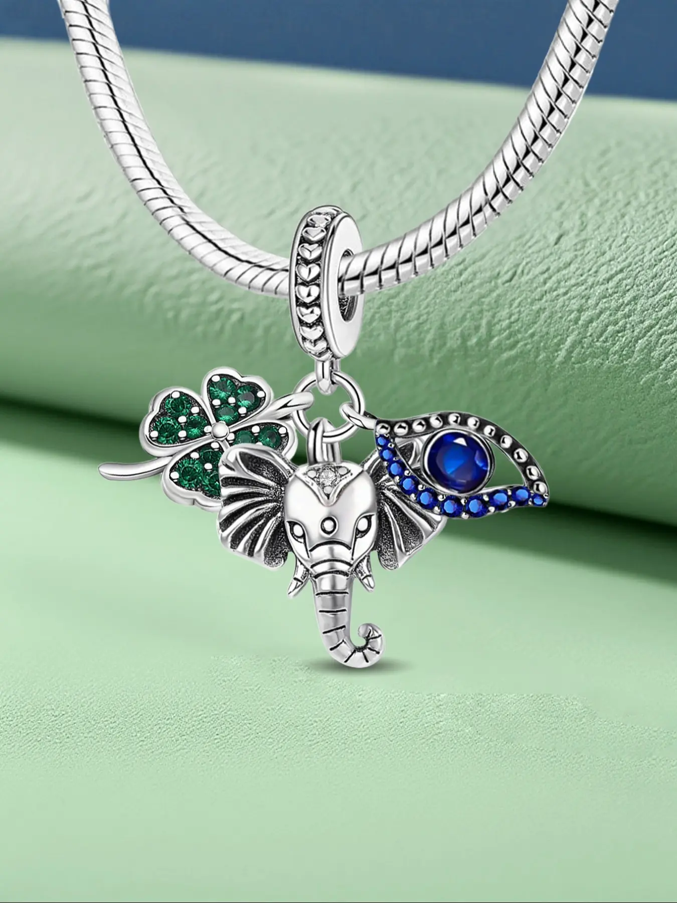 1pcs New Design Elephant Demon Eye Lucky Symbol Charm Beaded Charm DIY Jewelry Decoration Making Kit for Bracelet Creative Craft Material Holiday Gift Decorative Charm Gift Animal Pendant Women Birthday Gift Daily Wear Accessories