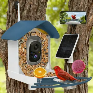 Bird Feeder with Camera,AI Identify Birds Species,Smart Birds Camera with Solar Powered,Auto Record FHD 2K Feather Visitor Video in Backyard,Instant Notifications,Ideal Gifts for Family