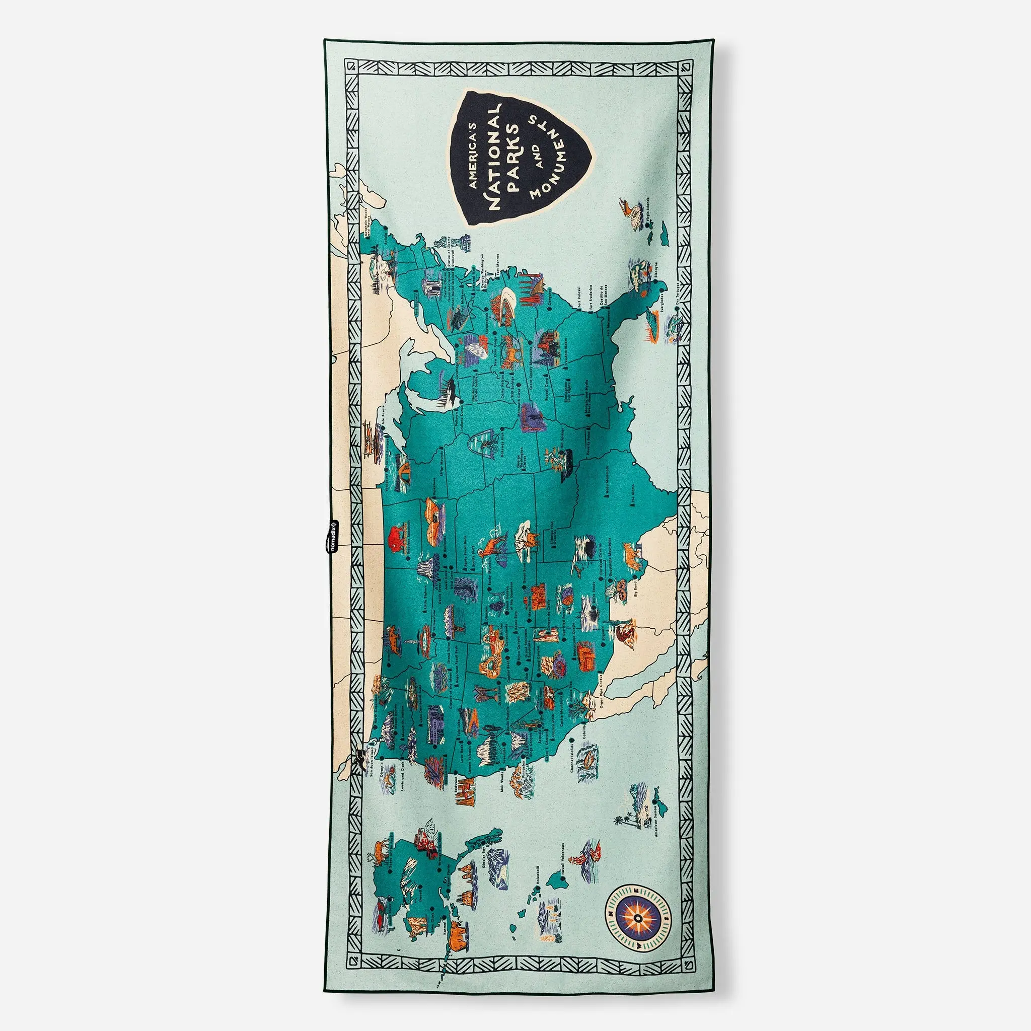Original Towel: National Parks Map Travel Towel | Lightweight Beach & Camping Towel | Quick Dry Adventure Towel