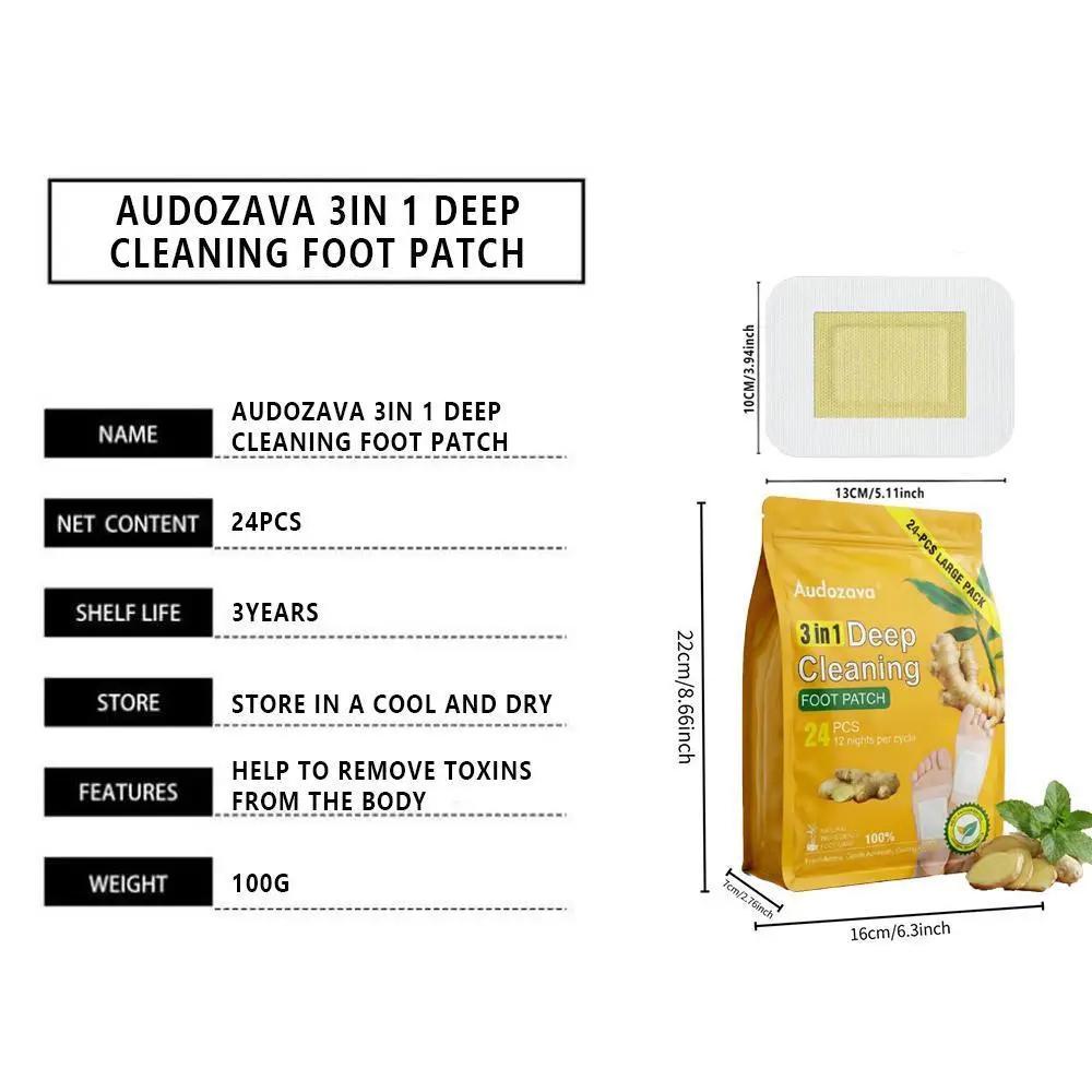 24Pcs Natural Herbal Foot Pads - Lavender, Bamboo Charcoal, Bamboo Vinegar & Ginger Deep Cleansing Patches for Sleep Support, Stress Relief & Relaxation, Overnight Soothing Foot Care Kit toxin removal