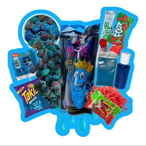 CHAMOY TREATS BLUE RAZZ LARGE PICKLE KIT WITH BLUE RAZZ GUSHERS