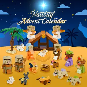 24 PC Nativity Building Blocks Nativity Animal Characters 2026 Advent Calendar with Figures ABS Material Holiday Toys for Boys Girls Teens Adults Gift ABS Men Gifts Boyfriends Gifts Ideas