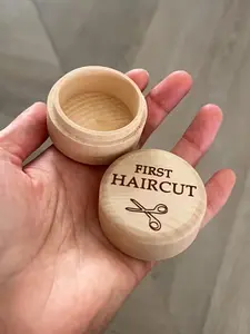 1pc Log Fetal Hair Commemorative Box, The Perfect Gift for Newborn Parents, Portable Wooden Hair Souvenir Storage Box, Save The First Memory, Lightweight and Simple Design, Haircut Collection Commemorative Box, Commemorative Gift for Parents and Newborns