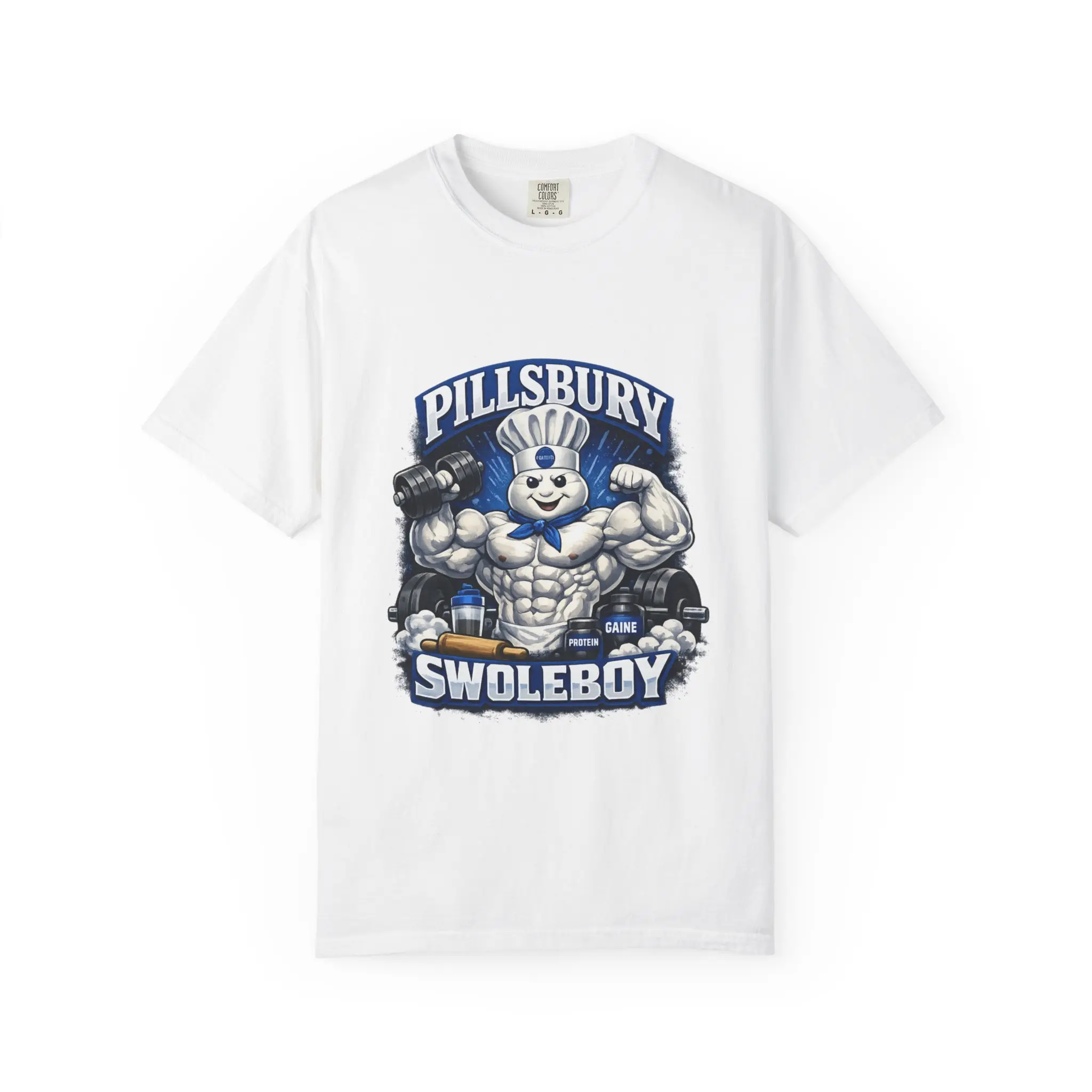 Men's Mascot Graphic T-Shirt in Heavyweight Garment-Dyed Cotton - Relaxed Fit Crew Neck Tee for an Aesthetic Gym Look with Distressed Jeans or Cargo Pants, Shortsleeve