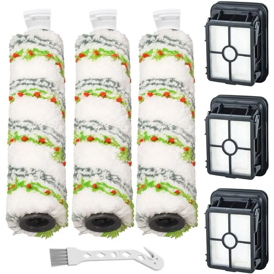 3 Pack Multi-Surface Pet Brush Rolls 2788 and 3 Pack Vacuum Filters 1866 for Bissell CrossWave Max 2554 2590 2593 2596 for HydroSteam 35151 3515 35152 3513 3518 Vacuums, Part 1618641 & 1608684