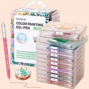 0.6mm Needle Tip Gel Pens with Storage Box,45/72/99 Color Gel Pens Set for Adult Coloring Books, Gel Marker for Making Cards, Adult Journaling Doodling Drawing, School Craft Supplies, Colorful Precision Pens