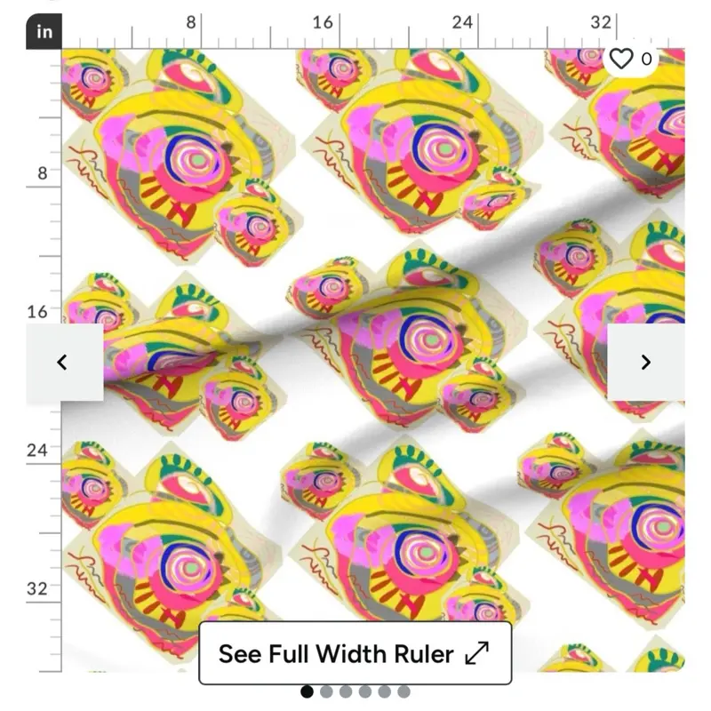 Art Design Fabric by RQuilts size is 36x42inches  one yard .Made of 100% cotton fabric.