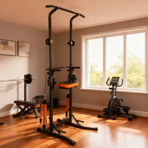 HOTKAM Power Tower Pull Up Dip Station Assistive Trainer Multi-Function Home Gym Strength Training Fitness Equipment 440LBS