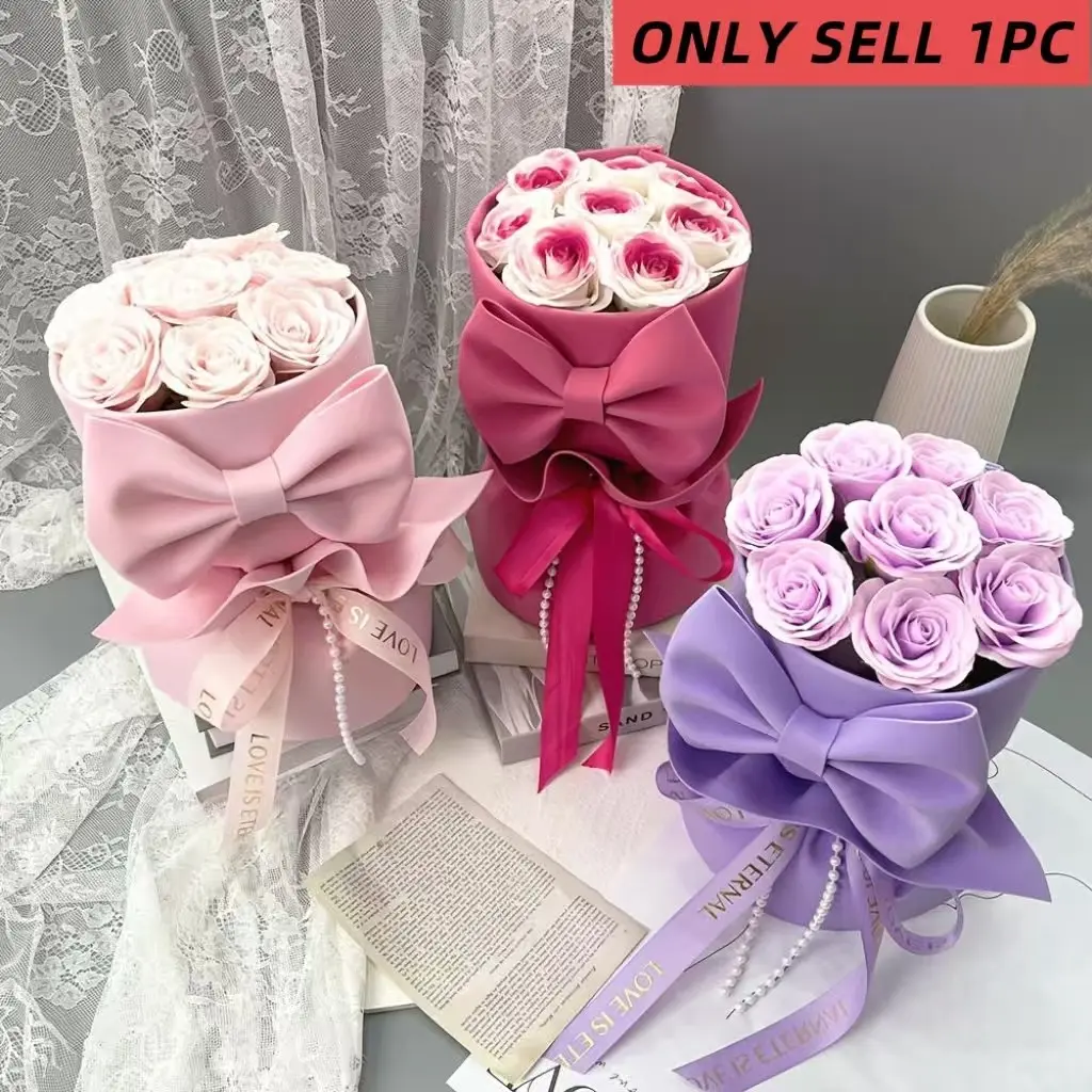 Butterfly Knot Rose Bouquet Flowers Gift Box Set, Decorative Flowers, Perfect for Girlfriend, Best Friend, Wedding Anniversary, Birthday, Valentine's Day, Mother's Day, Graduation