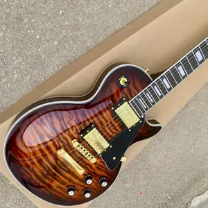 New Gibson Les Paul Custom 1960 Model Mahogany Body/Neck  Maple Top T-O-M Bridge In Flame Top Brown  Burst