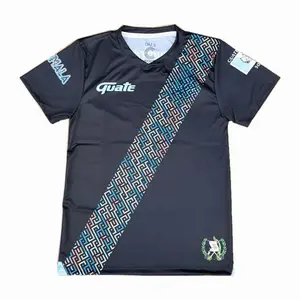 Guatemala Soccer Jersey Típica Black color with Quate Logo and Unique Diagonal Pattern