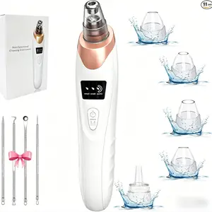 Electric Blackhead Remover Vacuum Pore Cleaner, 5 Suction Heads, 4 Stainless Steel Tools, 3 Modes, Deep Cleansing, Home Skincare Tool