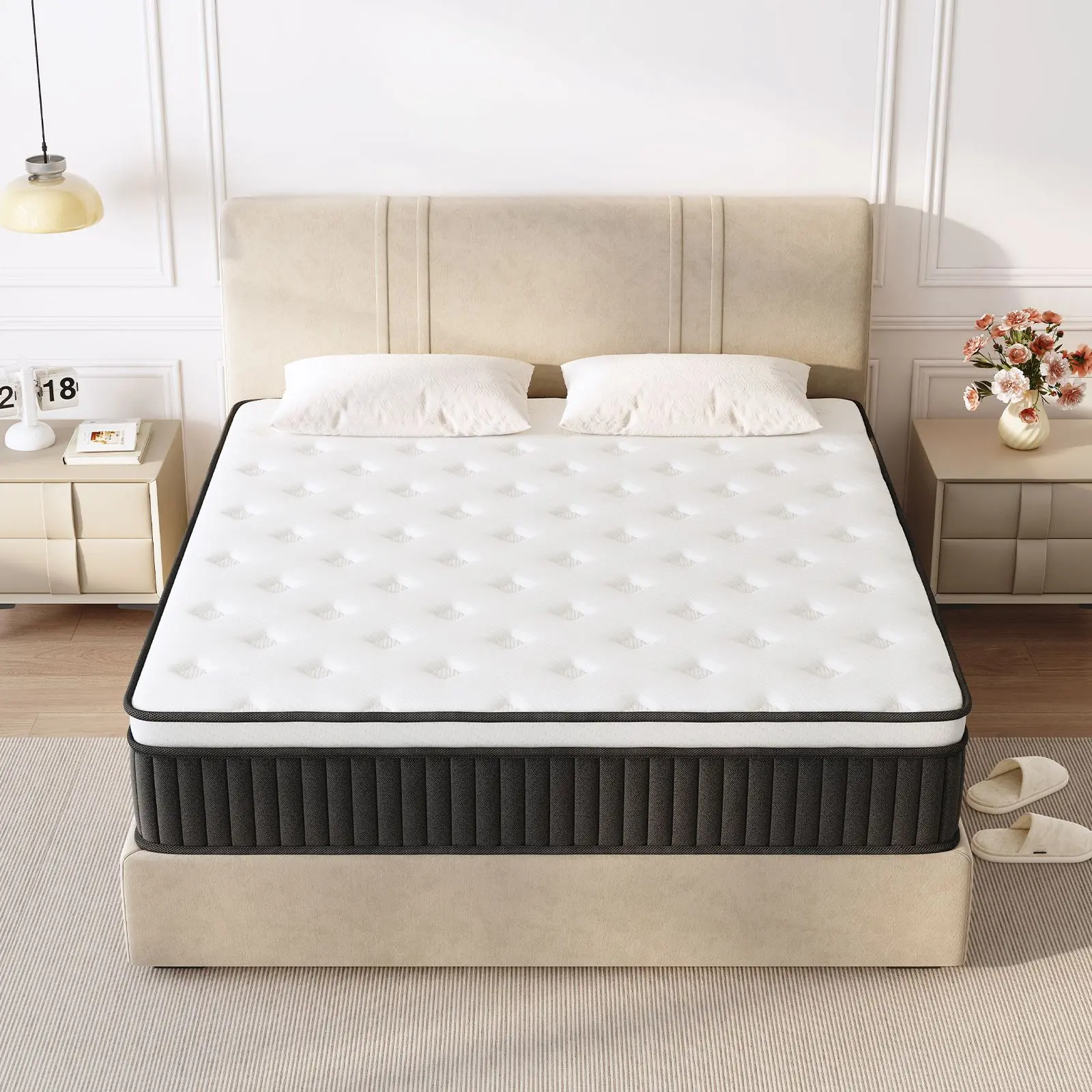 12/14 Inch Twin Full Queen King , Hybrid Memory Foam Mattress in a Box | Pocket Spring + Zoned Support | Soft and Comfortable, Pressure Relief, Medium Firmness, CertiPUR-US Certified(mattresses | queen size mattress | full size mattress) firm