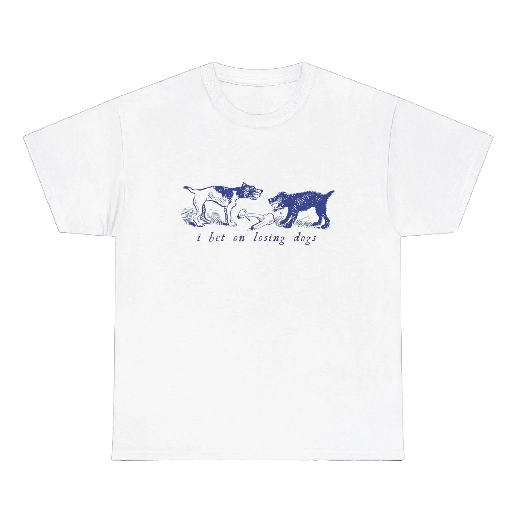 Women's Mitski Inspired Crew Neck Short-Sleeve Casual Fit Indie T-Shirt, "I Bet On Losing Dogs" Graphic Top, Sad Aesthetic Music Fan Gift, Vintage Unisex