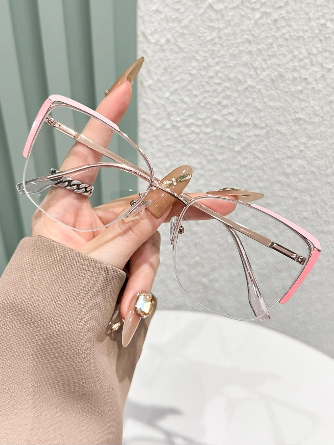Vintage Cat Eye Frame Eyeglasses, Fashionable Eyeglasses for Women & Girls, Fashion Eyeglasses for Work, Daily Clothing Decor, Perfect for Student Daily Use