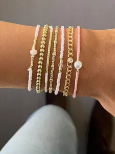 Bohemian Beaded Bangle Bracelet Set, 7-Piece Stackable Jewelry for Women, Perfect Gift for Daily Wear, Beach Vacation, Party, Bangles Bracelets Set