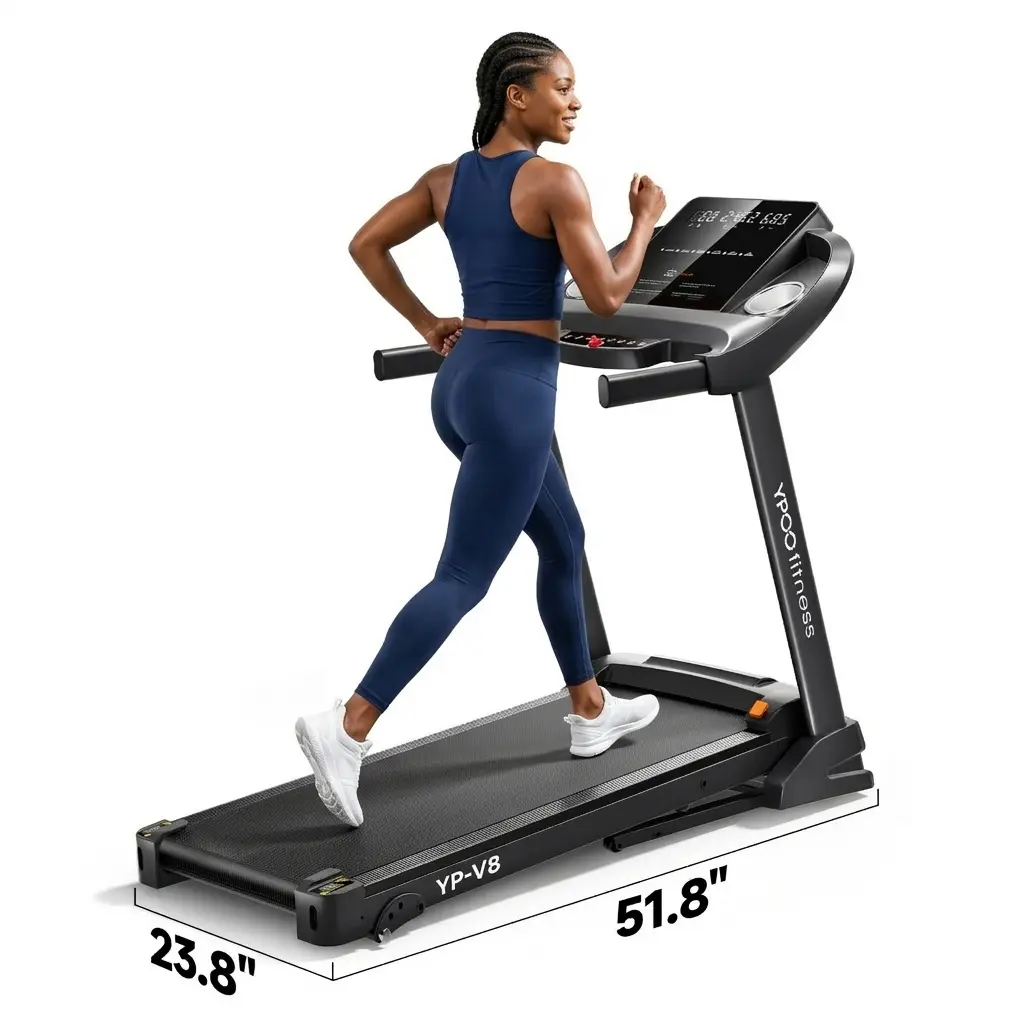 Portable Folding Treadmill 400lb Capacity Walking Pad with Manual Incline and Shock Absorption for Small Space Home Workouts