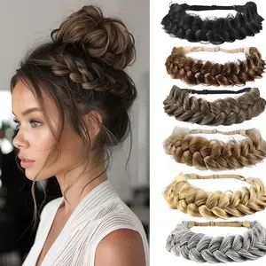 1 Piece Classic 3 Strand Braided Headband Synthetic Wig Headband Natural True Wig Braids For Women Women