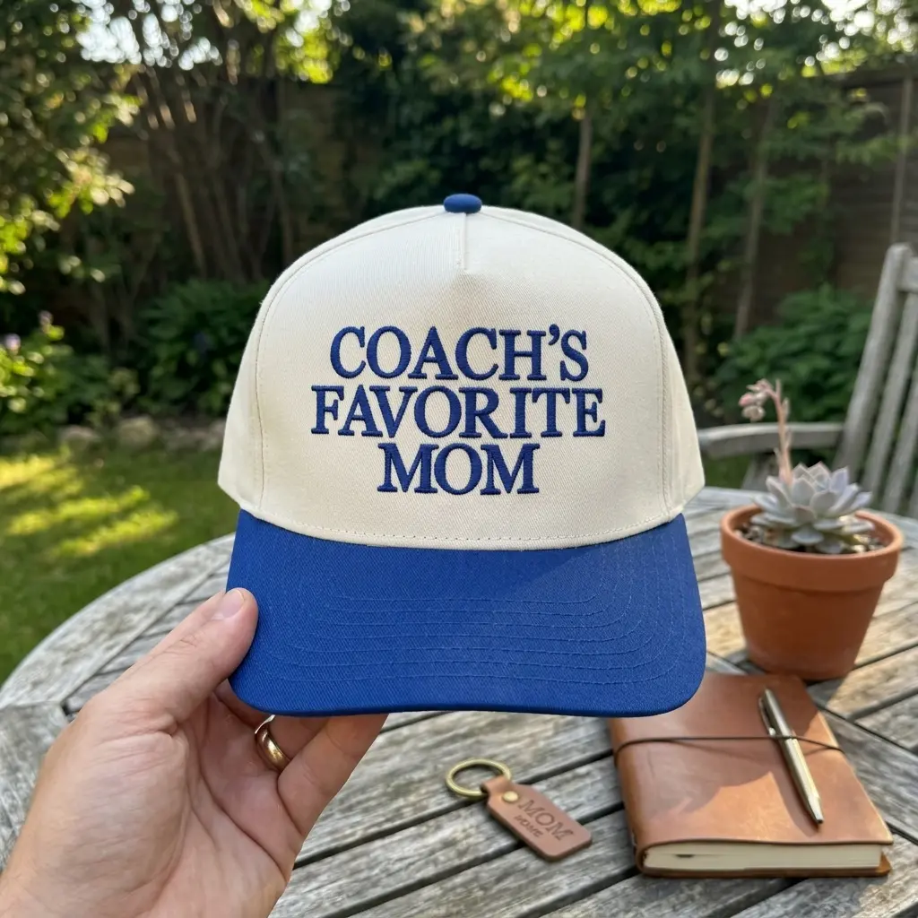 Embroidered Coach's Favorite Mom Sports Hat, Varsity Style