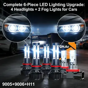 Premium 6pcs LED Headlight Bulbs Combo 9005 9006 H11 for Toyota Corolla, 26000LM 6000K Daylight White, High/Low Beam and Fog Light Bulbs Set