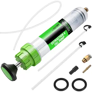 500cc Fluid Extractor & Fill Pump, Automotive Fluid Pump Extractor, Oil Change Pumps with 23'' Long Hose, 2 count 12'' Extension Tubes, Suction Pumps for Lawn Mowers
