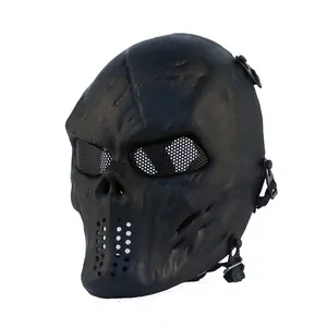 Halloween Skull Mask, Full Face Zombie Warrior Mask – Mesh Steel Net Mask for Airsoft, Cosplay, Costume Party, Apocalypse & Outdoor Tactical Gear