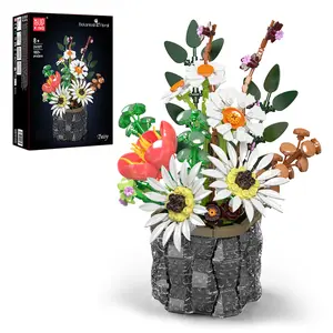 Mould King 24107 Chrysanthemum Artificial Simulation Flower Building Block Toy 1157 pieces Decoration Set summerwins