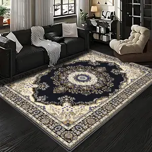 Velvet+Soft and Comfortable: Persian Traditional Classic Art European Pattern Printed Carpet, Home Decoration Carpet, Living Room Carpet, Sofa Mat, Door Mat, Coffee Table Mat, Bedroom Carpet, Bedside Carpet, Shopping Mall, Coffee Shop, and other scenarios