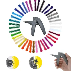 1040 Multi-Color Rubber Bands - Orthodontic Ligature Ties Kit - with Orthodontic Ligature Gun for Braces - Complete Tool Set for Dental Braces and Orthodontic Procedures