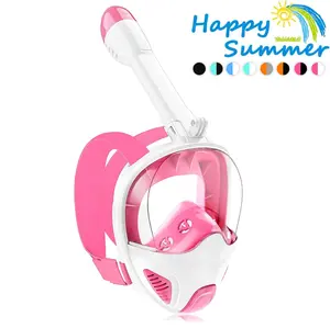 JRing HD Full Face Snorkel Mask, Adult Water Sports Diving Gear with 180° Anti-Fog Lens, Leak-Proof Seal, Adjustable Fit, Detachable Camera Mount (Suitable for Youth) Goggles Mask