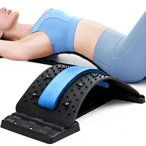 Adjustable Back Stretcher, Stretching Lumbar Back Massager, 4 Level Adjustable Lumbar Cracker Board, Spine Board, Relief for Herniated Disc, Sciatica, Scoliosis, Spine Decompression