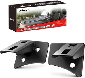 Nilight 90026B 2PCS Drill-Free Oversized Fit Jeep JK A-Pillar Windshield Hinge Mounting Brackets for Offroad LED Fog/Halogen Work Lights, Compatible with 2007-2017 Jeep Wrangler JK, Black, 2-Year Warranty Custom Led Brake