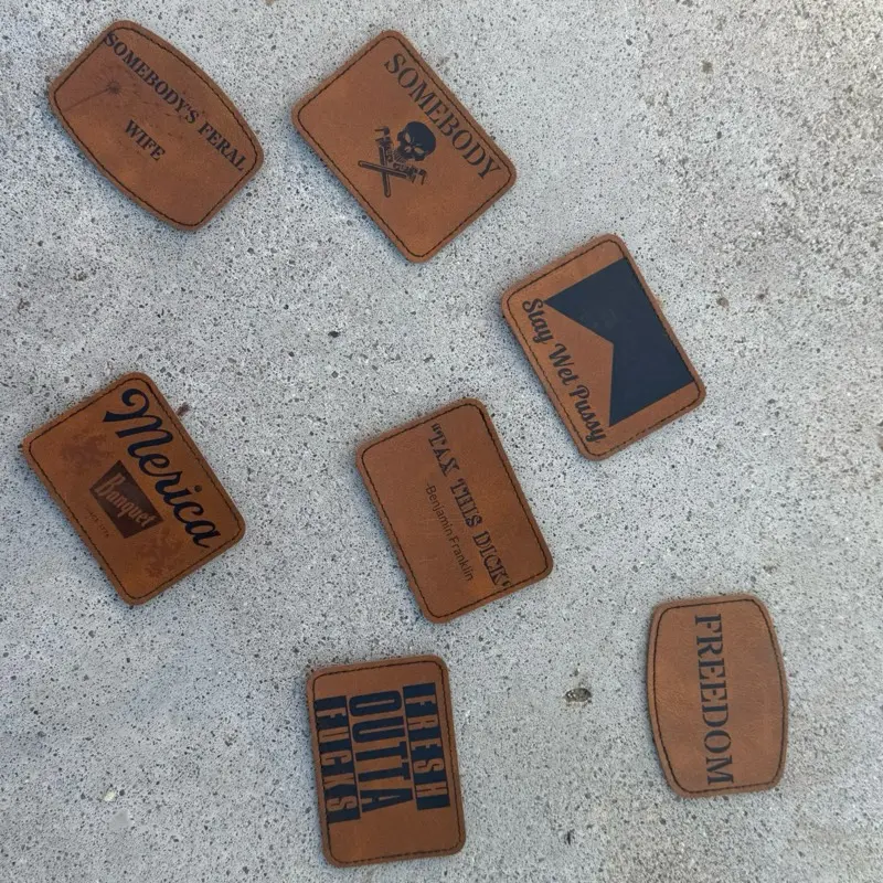 Freedom AF Hat Patches - Collection of Customized Leather Patches with Unique Designs and Text Elements