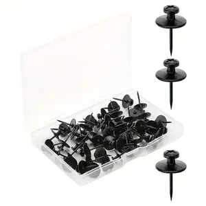 50-Pack Black Double Headed Metal Picture Hanging Nails - Thumb Tacks for Wall Hangings, Wall Hanging Fastener, Picture Hangers