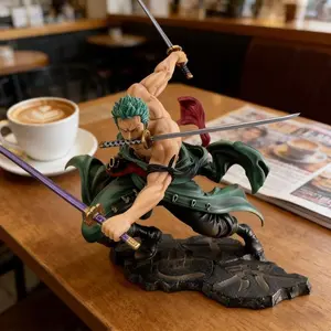 One Piece Roronoa Zoro 3 Swords Style Figure, Battle Pose Collectible，Three Sword Style Anime Statue for Fans，Dynamic Fighting Pose with Katana