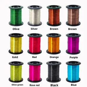 0.1 mm colored fine copper wire binding thread, 60 meters/spool, material for binding nymphs and flies, Waxed Thread