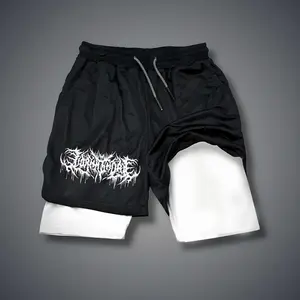 Unisex Lorna Shore Band Sports Shorts – Double-Layer Athletic Shorts with Elastic Waistband, Comfortable Summer Streetwear - For Loose Fit, Choose One Size Up