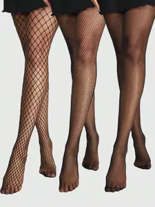 Women's Stocking Set, Thigh Highs, Slim-Fitting Design, All-Season Wear, Plain Pattern, Perfect for Daily Use & Stylish, Clothing