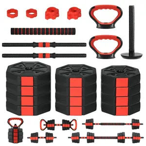 Adjustable Dumbbell Set 44/88lbs – 4-in-1 Free Weights for Home Gym – Converts to Barbell, Kettlebell & Push-Up Stand – Octagonal, Anti-Slip Handle – Strength Training
